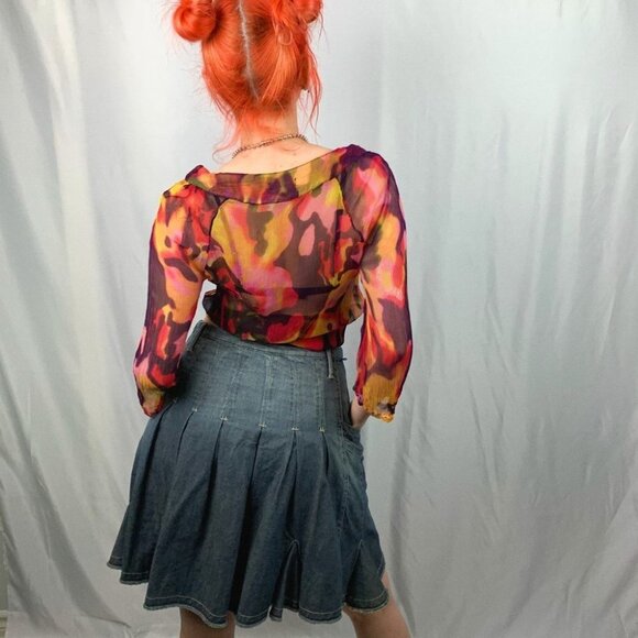 LUCKY Brand Sheer Gauzy Top  Size M - Picture 4 of 9